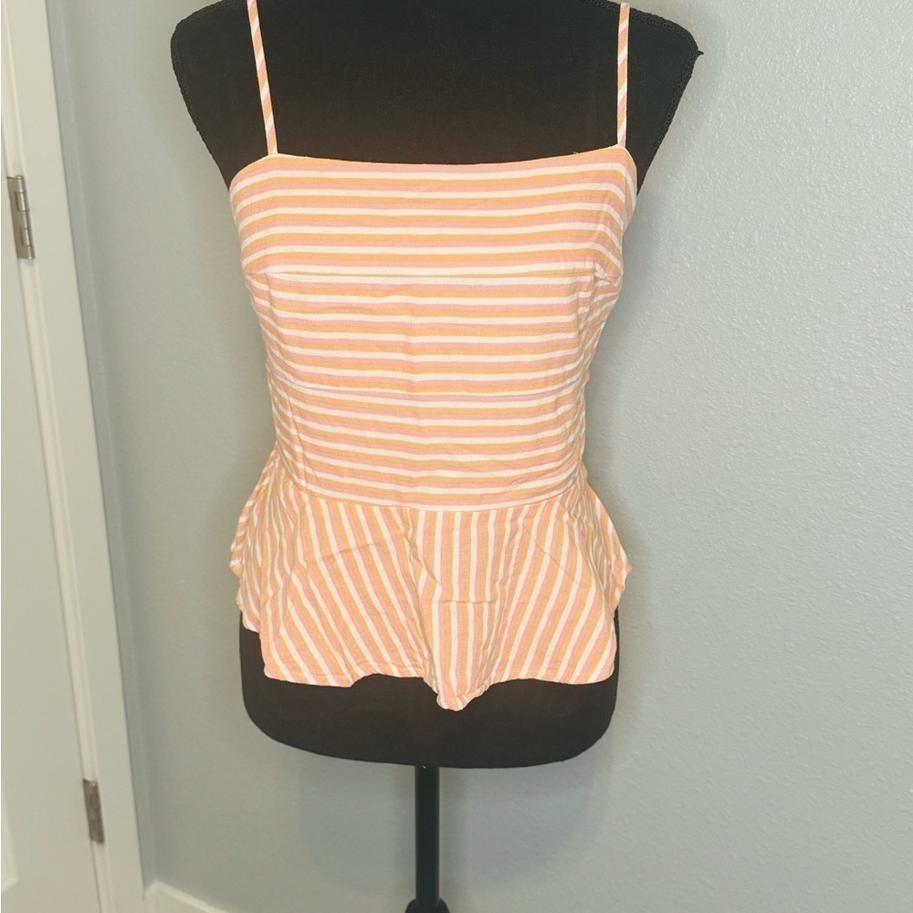 Francesca’s Stripe Bow Back Tank Top Sz XL - Picture 3 of 6